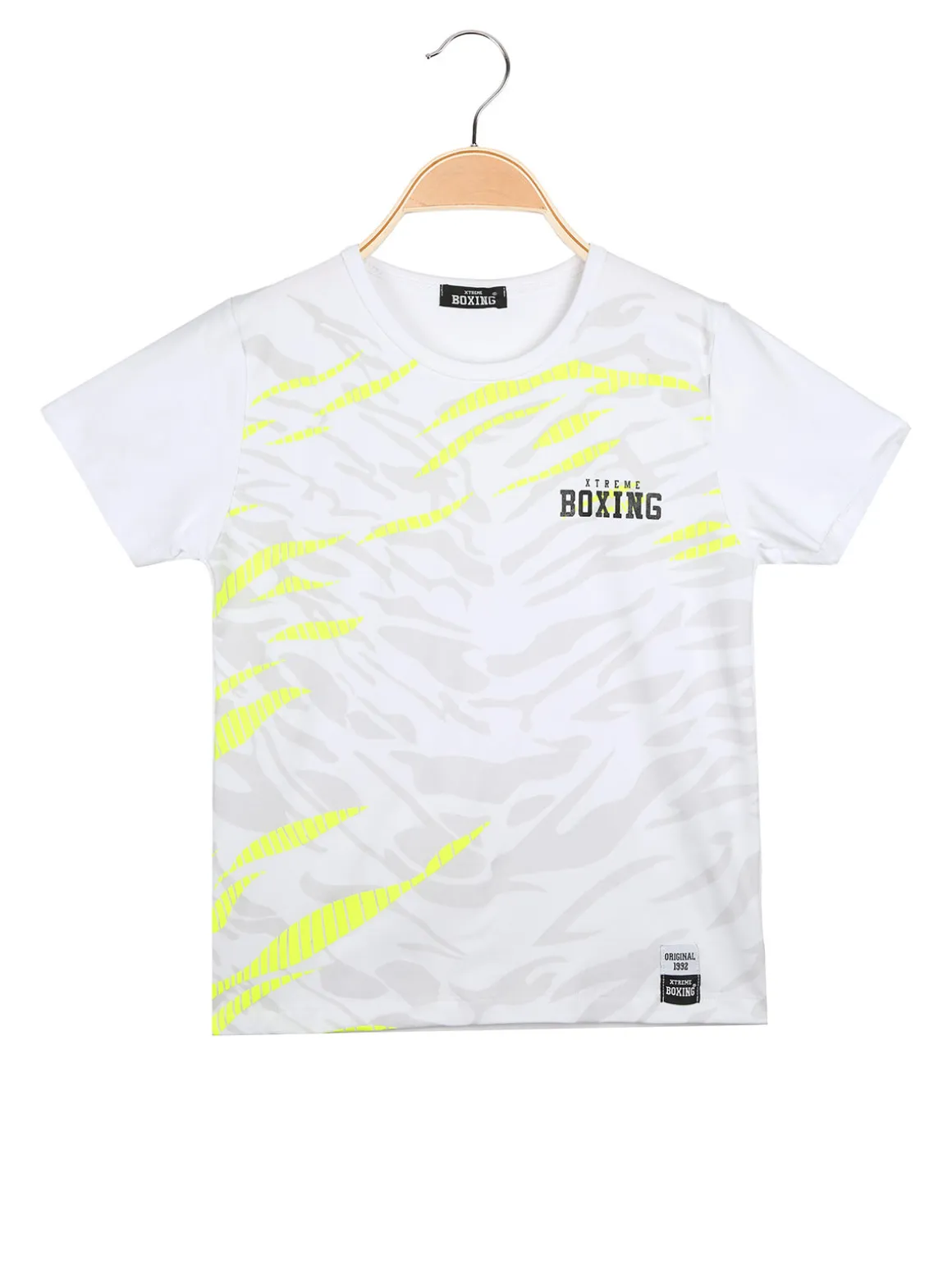 Xtreme Boxing T-shirt girocollo da ragazzo in cotone con stampe - bianco