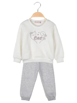 Yes! Do Kid'S Completo 2 pezzi da neonata con felpa e pantaloni tuta - bianco
