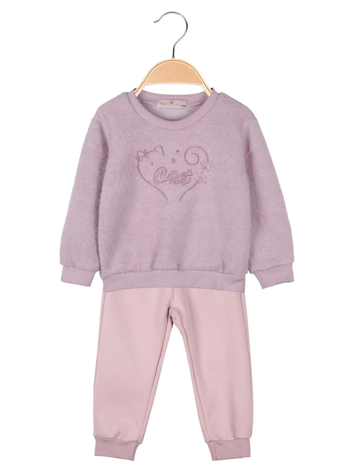 Yes! Do Kid'S Completo 2 pezzi da neonata con felpa e pantaloni tuta - rosa