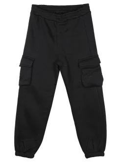 Yes! Do Kid'S Completo tuta da bambina felpata 2 pezzi con pantaloni cargo - nero