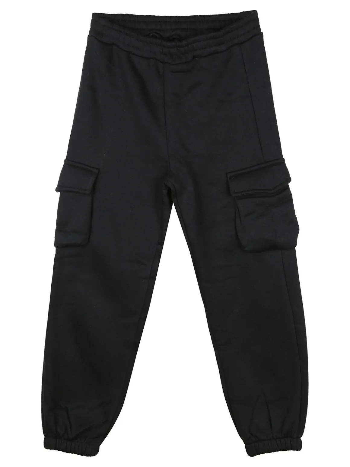 Yes! Do Kid'S Completo tuta da bambina felpata 2 pezzi con pantaloni cargo - nero