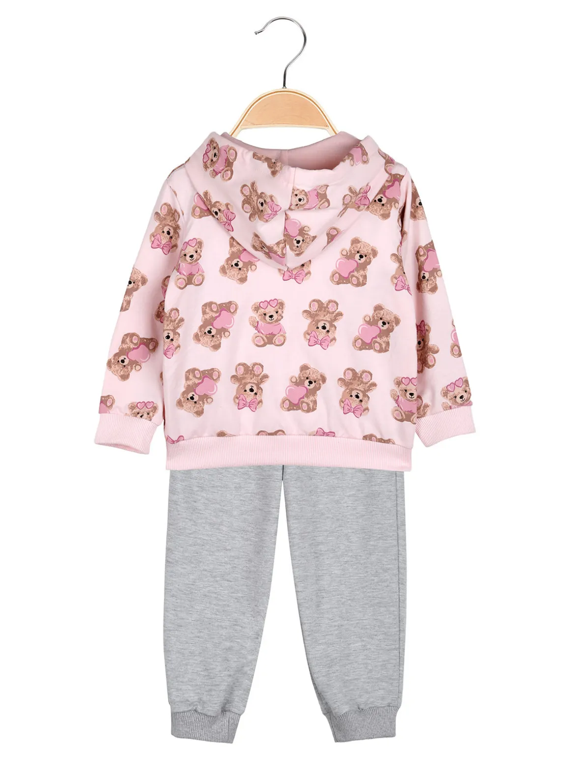 Yes! Do Kid'S Completo tuta 3 pezzi da neonata con cappuccio e zip - rosa