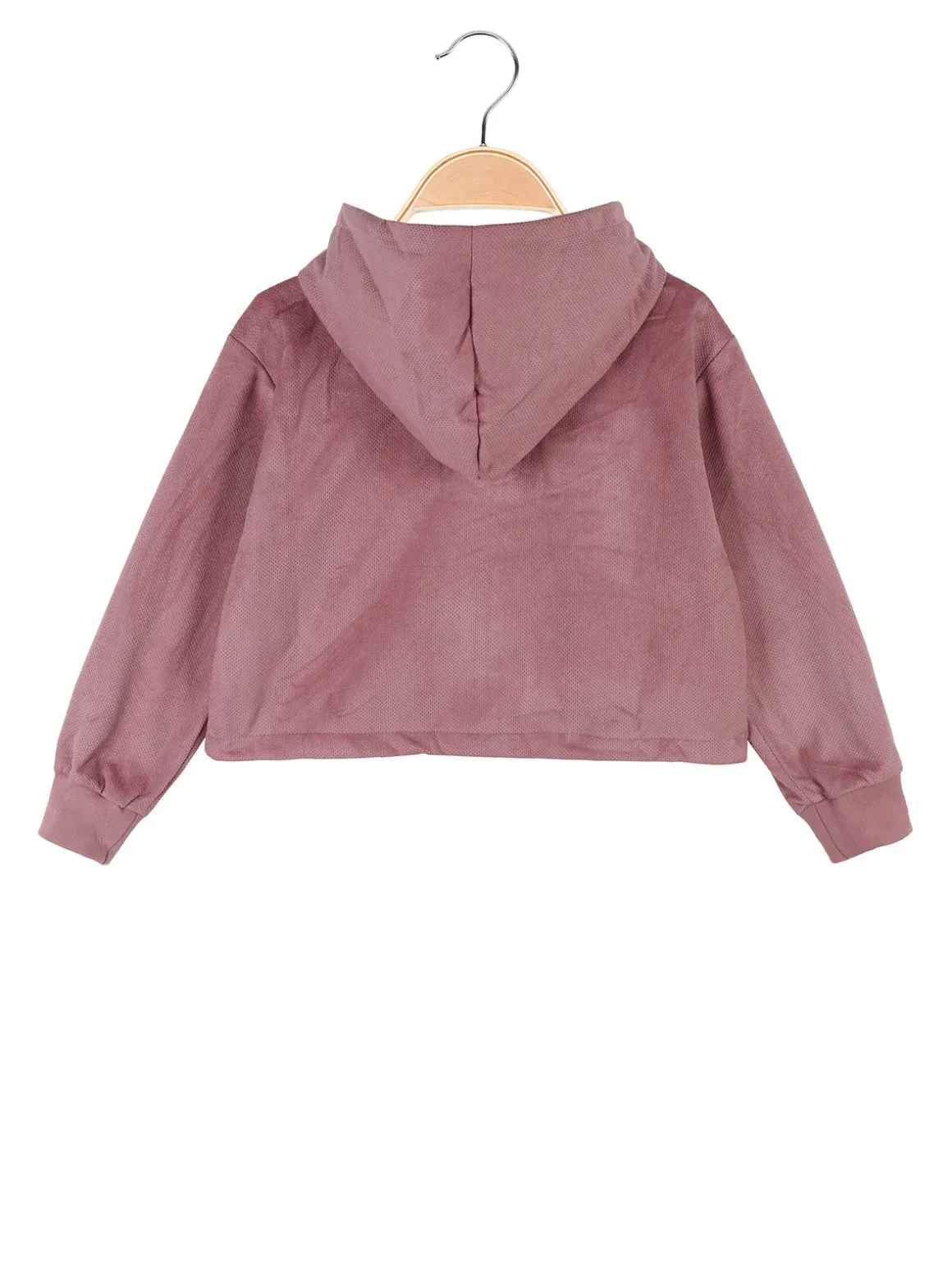 Yes! Do Kid'S Felpa da bambina cropped con cappuccio e zip