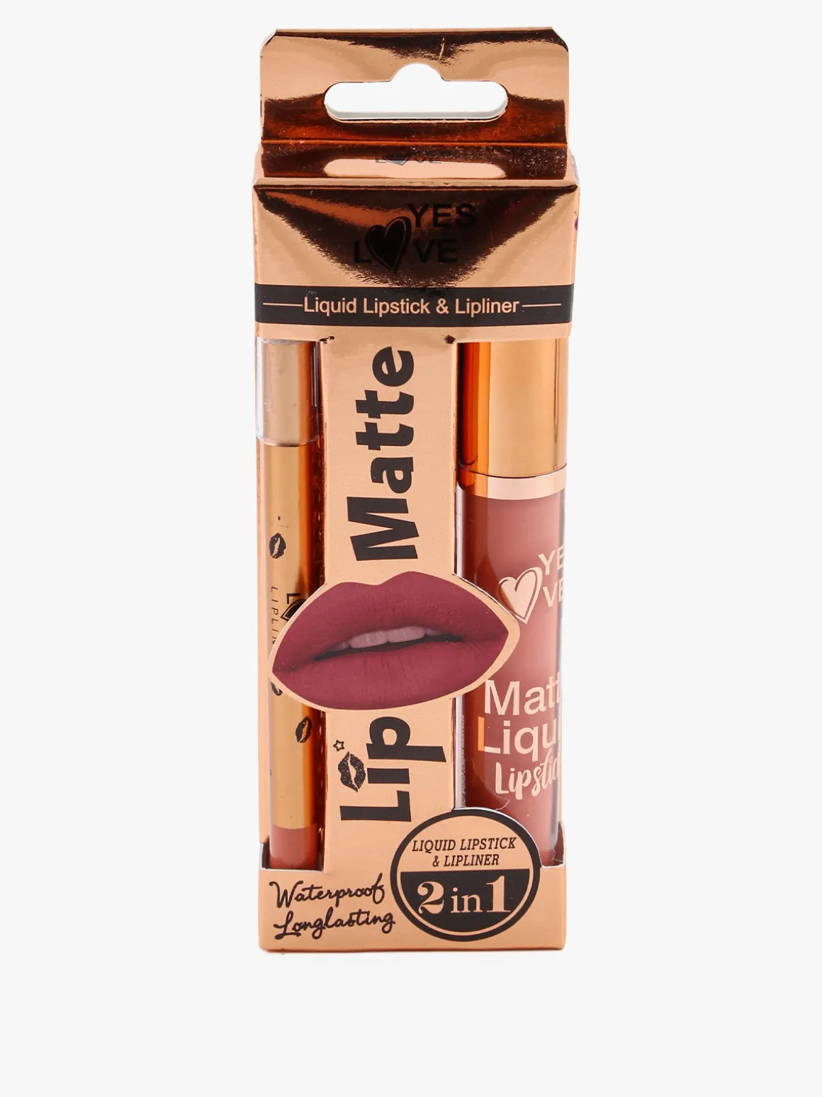 Yes Love Cosmetics Confezione 2 in1 rossetto liquido matte e matita labbra