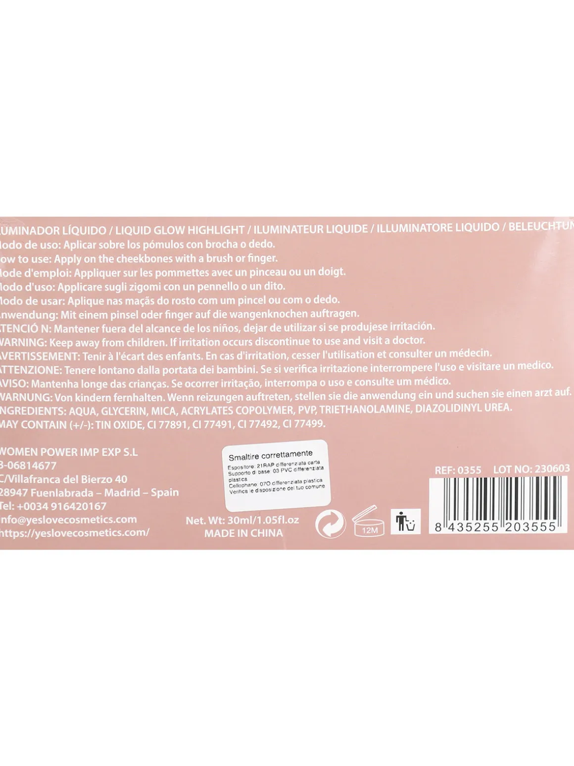 Yes Love Cosmetics Illuminatore liquido