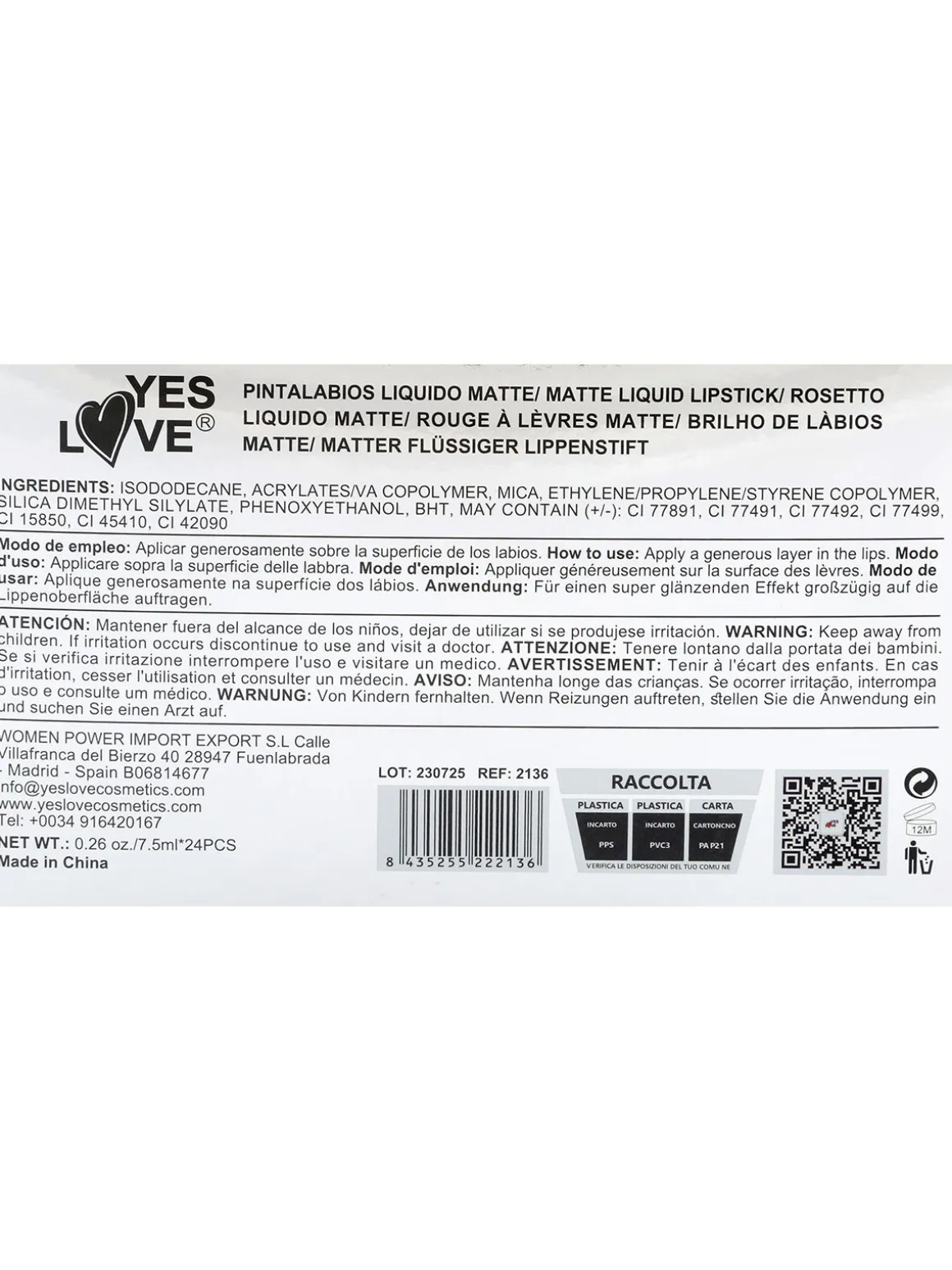 Yes Love Cosmetics Lip gloss matte