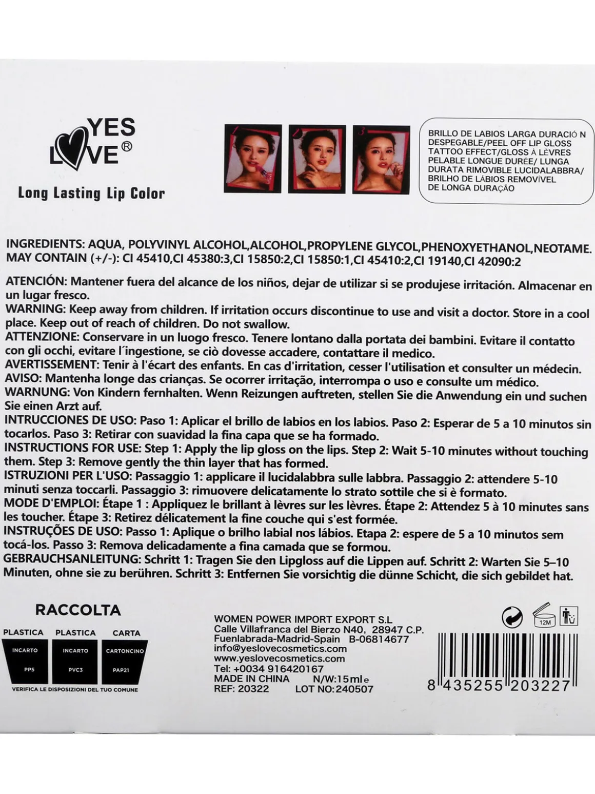 Yes Love Cosmetics Lucidalabbra volumizzante