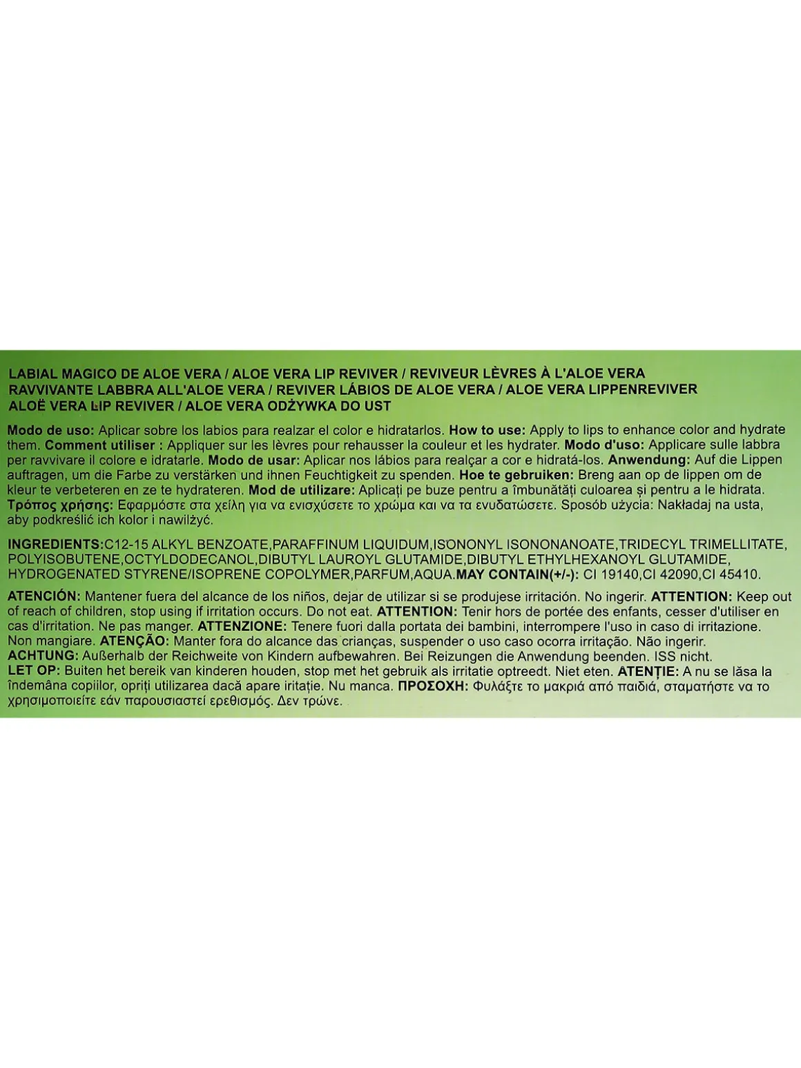 Yes Love Cosmetics Ravvivante labbra all'aloe vera