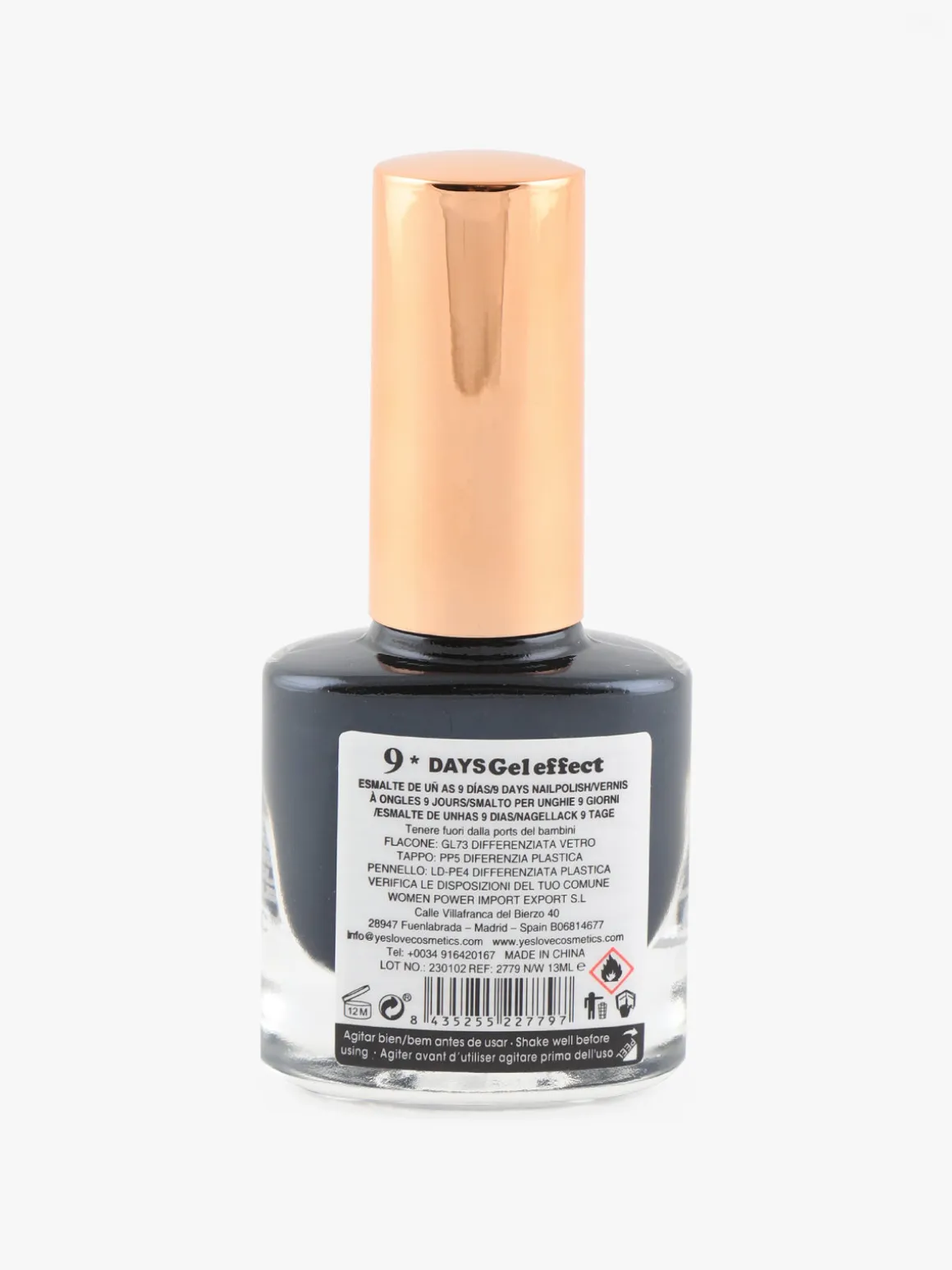 Yes Love Cosmetics Smalto nero per unghie effetto gel