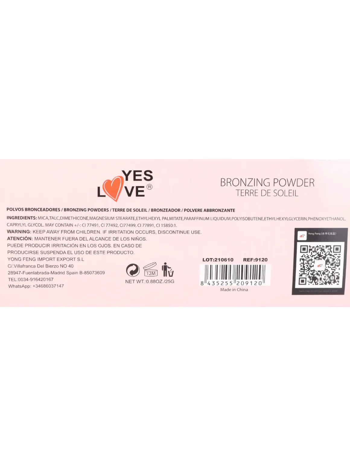 Yes Love Cosmetics Terra compatta