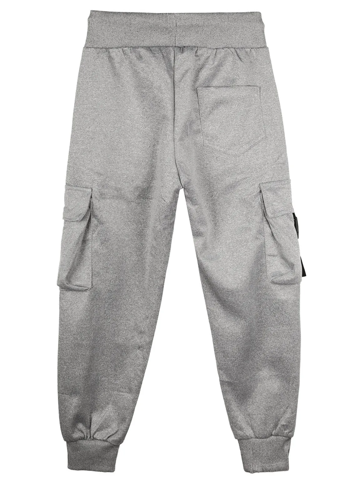 Yi Boy Pantaloni tuta da bambino con tasconi laterali e polsini - grigio