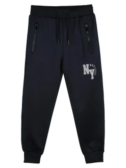 Yi Boy Pantaloni tuta da bambino con polsini e coulisse - blu scuro