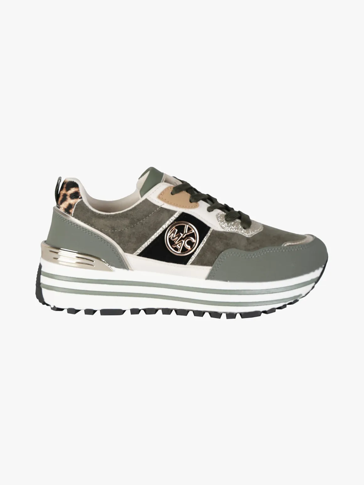 Y.M.C.A. Sneakers donna stringate in tessuto scamosciato con platform