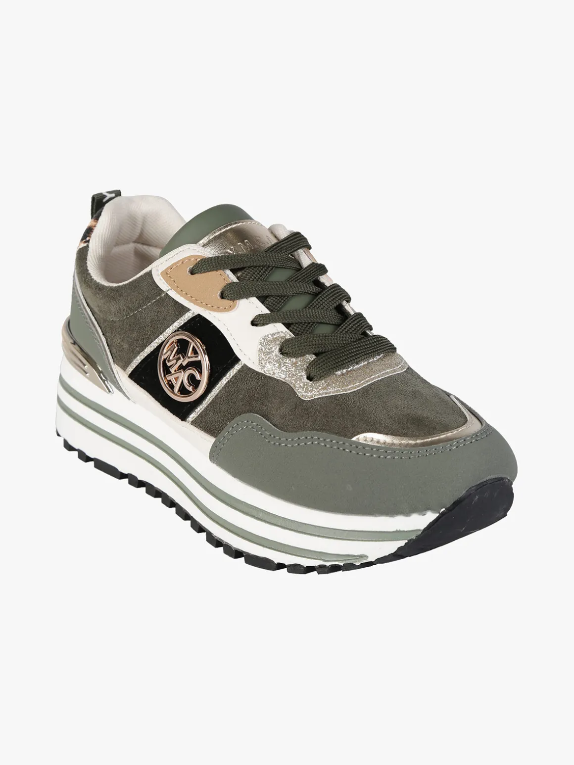 Y.M.C.A. Sneakers donna stringate in tessuto scamosciato con platform