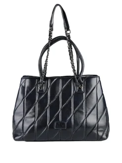 You Young Coveri Borsa donna trapuntata con doppi manici - blu scuro