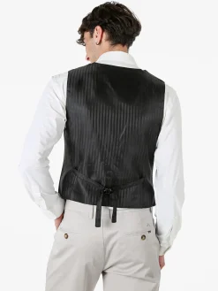 Y.T Jeans Gilet classico da uomo con bottoni - nero