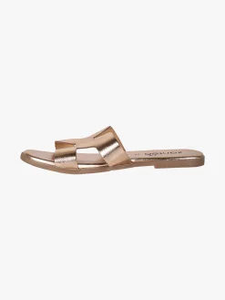 Zantea Ciabatte in pelle da donna con fascia ad H - rosa