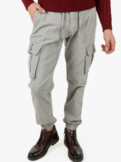 Zeta Pantaloni cargo da uomo con coulisse - grigio chiaro