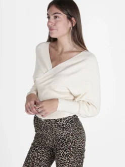 Z Studio Maglia donna con scollo a V e maniche a pipistrello