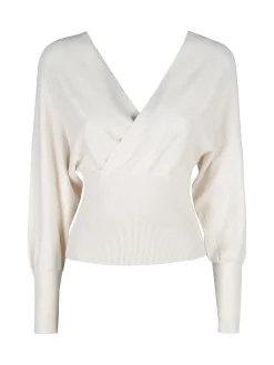 Z Studio Maglia donna con scollo a V e maniche a pipistrello