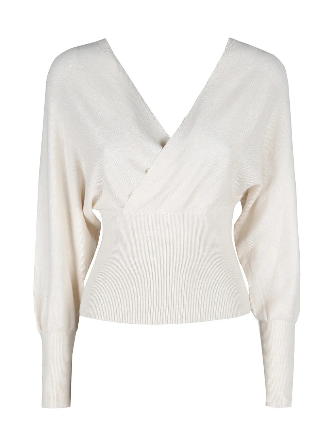 Z Studio Maglia donna con scollo a V e maniche a pipistrello