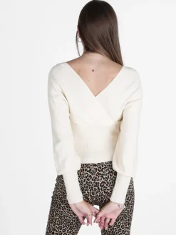 Z Studio Maglia donna con scollo a V e maniche a pipistrello
